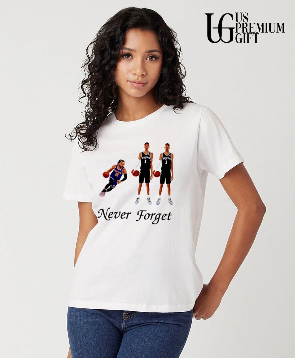 Jalen Brunson and Victor Wembanyama Never Forget NBA shirt