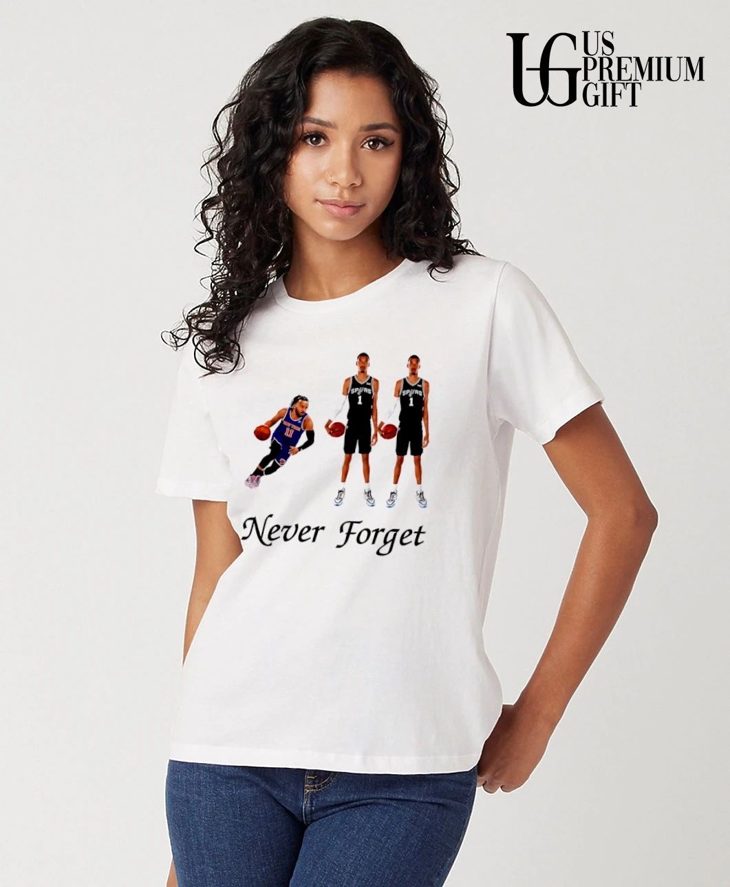 Jalen Brunson and Victor Wembanyama Never Forget NBA shirt