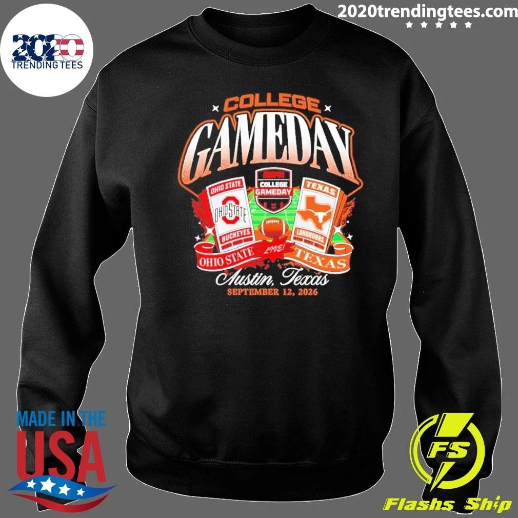 Ohio State Vs Texas Longhorns College Gameday Austin Texas Sept 2026 Football Match Shirt