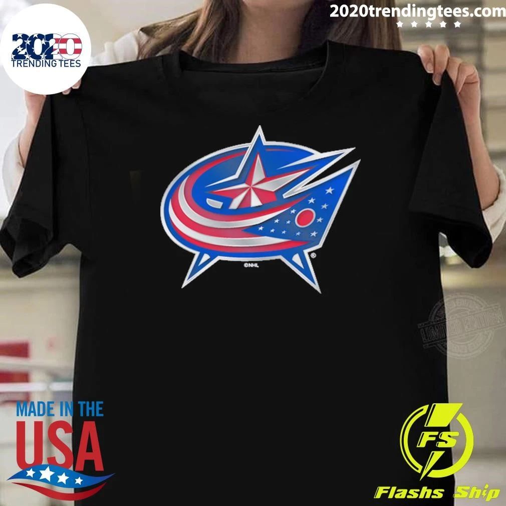 Columbus Blue Jackets Metallic Mascot Shirt
