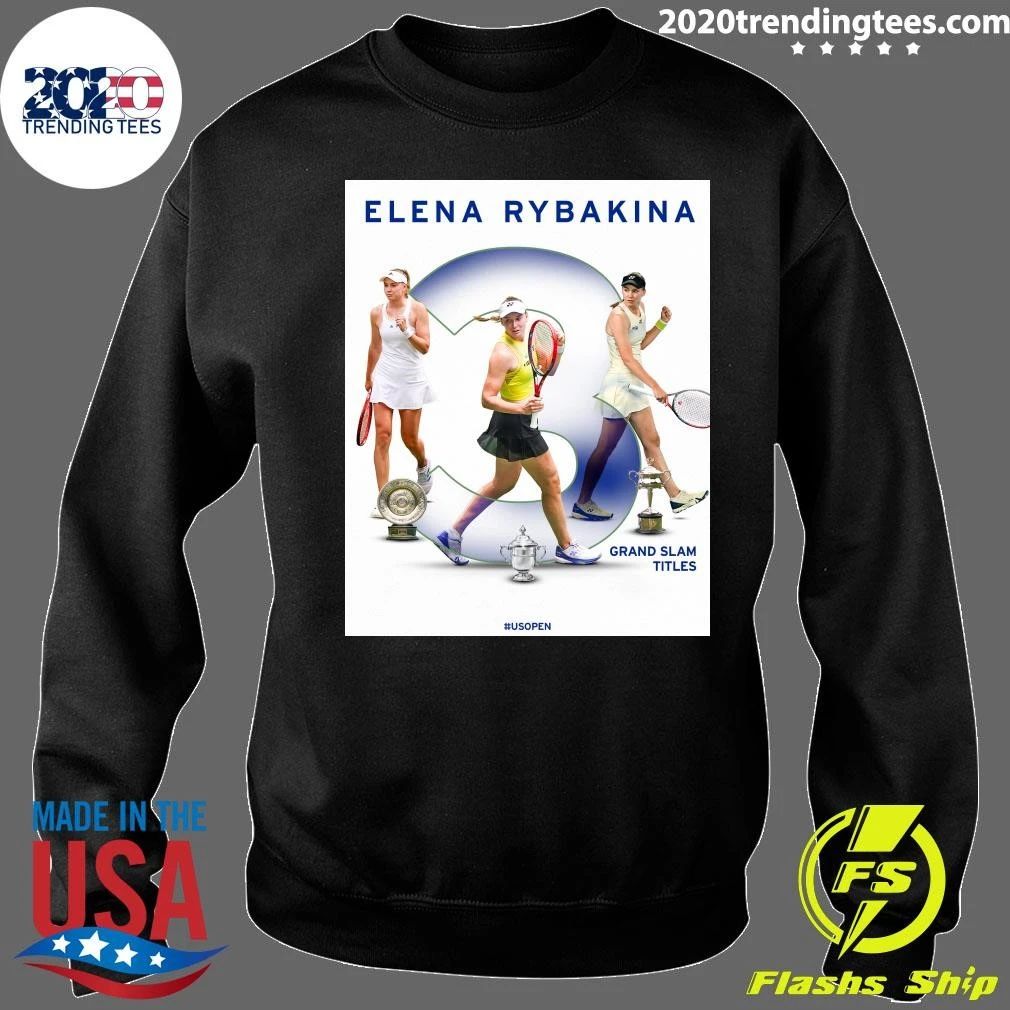 Elena Rybakina Goes Triple Platinum In New York US Open Shirt