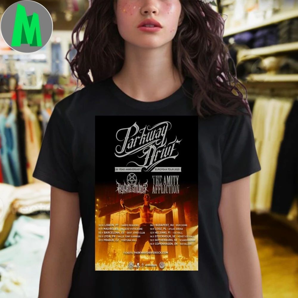 Parkway Drive 20 Year Anniversary European New Tour 2025 Poster Shirt