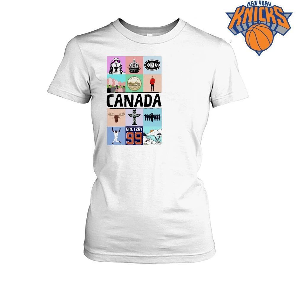 Canada Flag Pop Art Collage Gretzky 99 Mountie Loonie Dollar Heritage Shirt