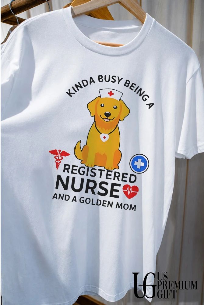 Registered Nurse Dog Proud Nurse Mom Golden Retriever shirt