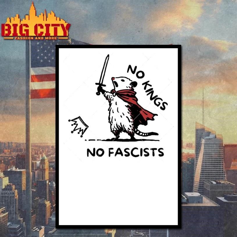 No Kings No Fascists Opossum Anti Trump Shirt