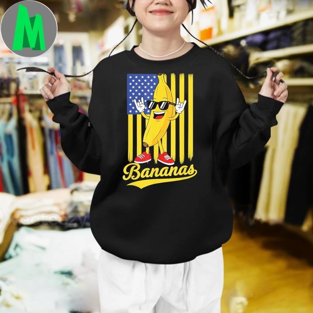 Cool Banana American Flag Funny Fruit Shirt