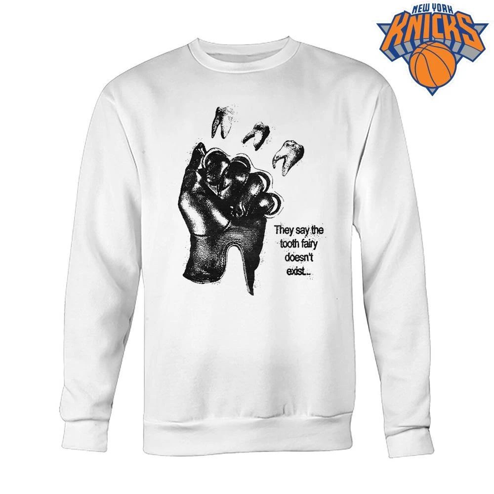 They Say The Tooth Fairy Doesnt Exist Brass Knuckles Punch Distressed Shirt