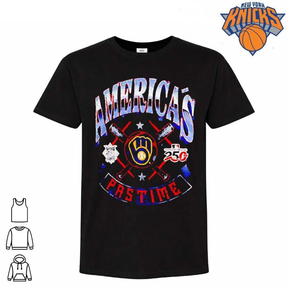 Milwaukee Brewers Americas Pastime Celebrating Americas 250th League Baseball T Shirt
