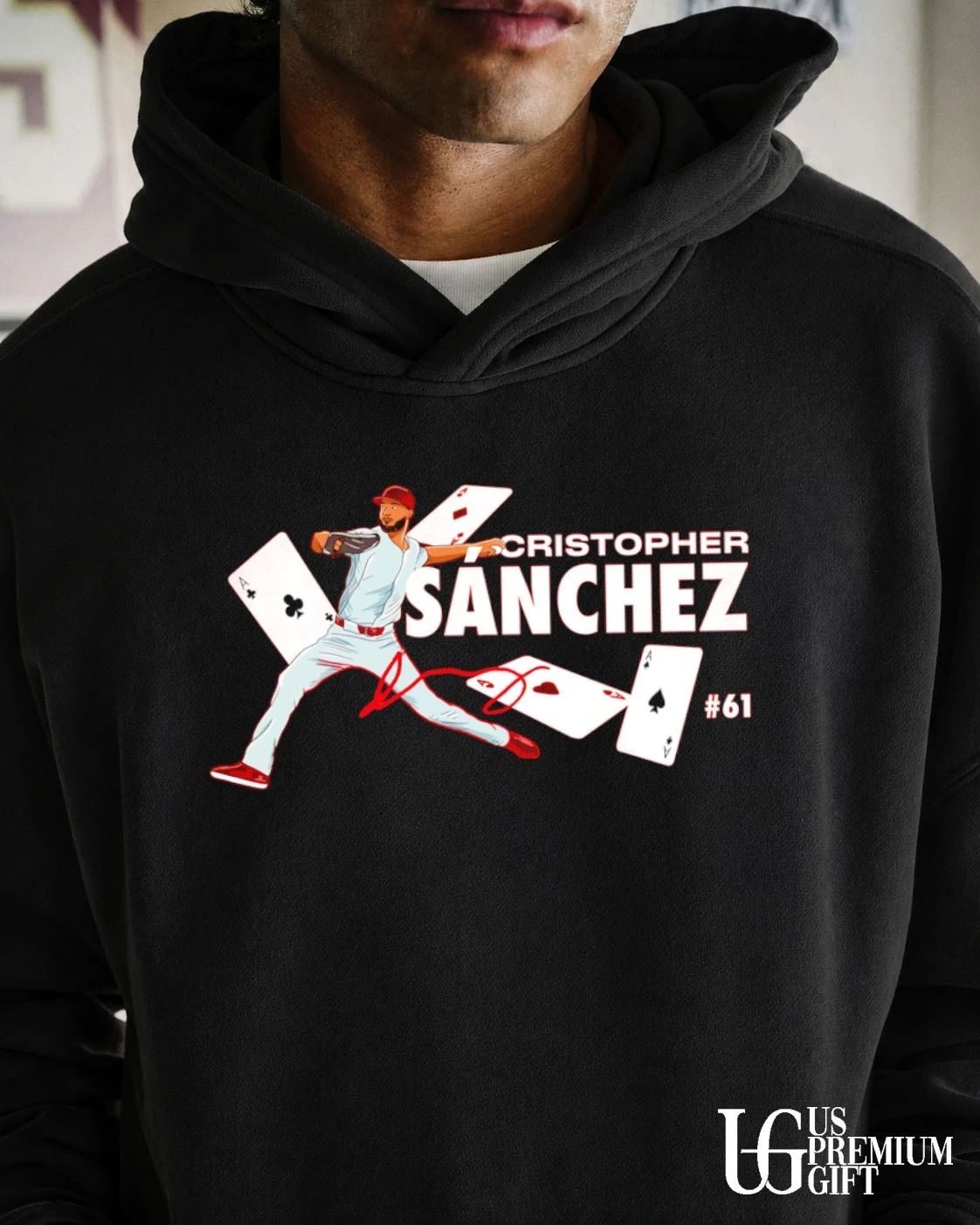 Cristopher Sanchez Philadelphia Phillies baseball playing card signature shirt