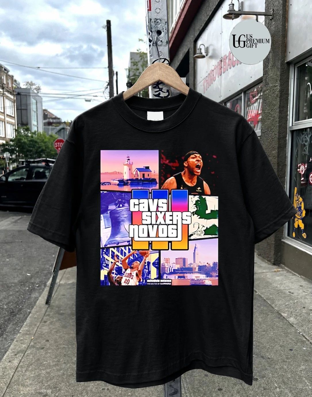 Cleveland Cavaliers vs Philadelphia 76ers 2026 GTA parody shirt