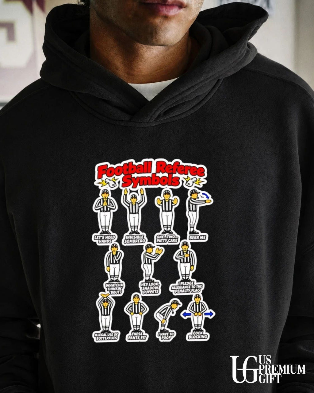 Football Referee Symbols Referees Making Hand Signals Whistle Icons shirt