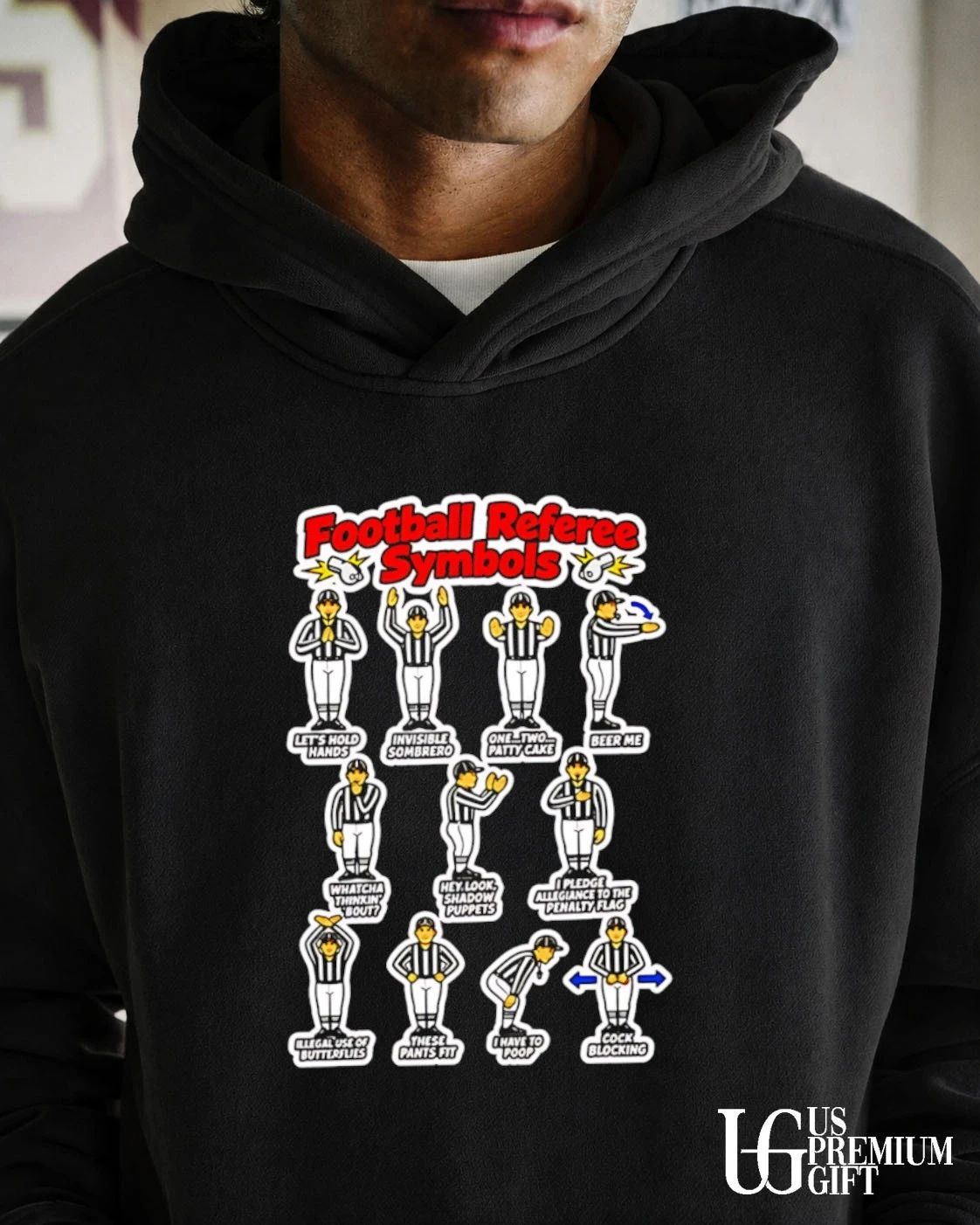 Football Referee Symbols Referees Making Hand Signals Whistle Icons shirt