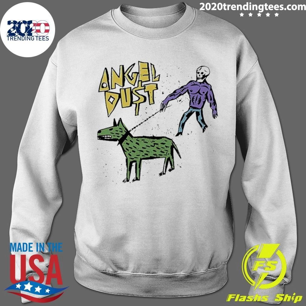 Angel Dust Dogwalker Skeleton Walking A Dog Shirt