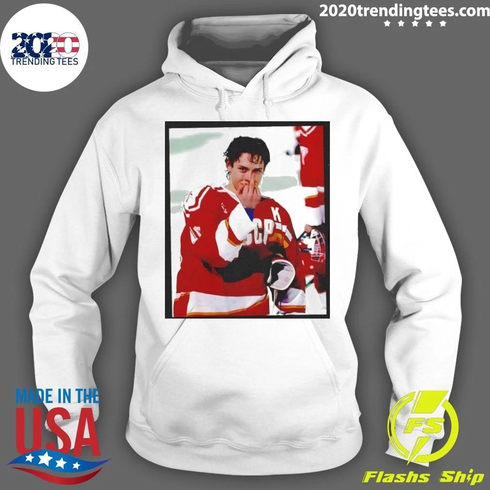 Pavel Bure Soviet Hockey Middle Finger Photo Meme Shirt