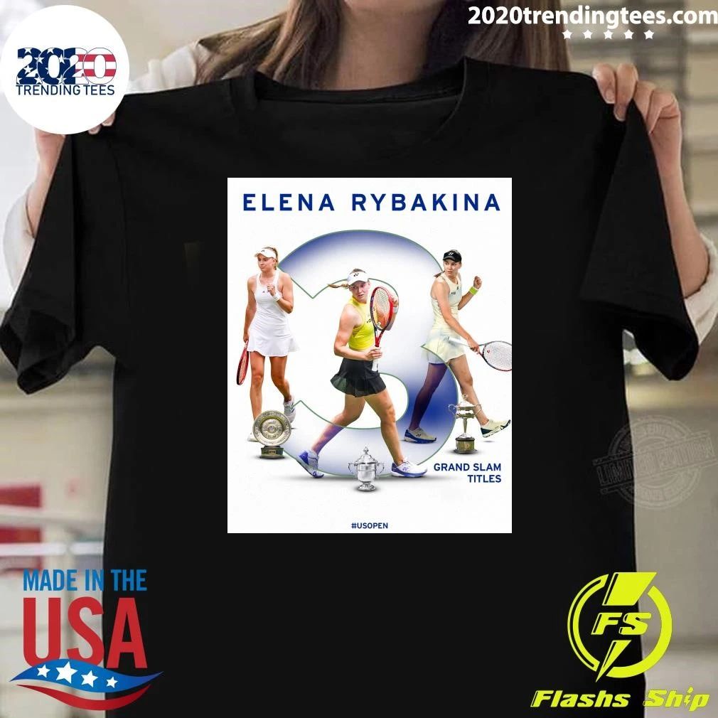 Elena Rybakina Goes Triple Platinum In New York US Open Shirt