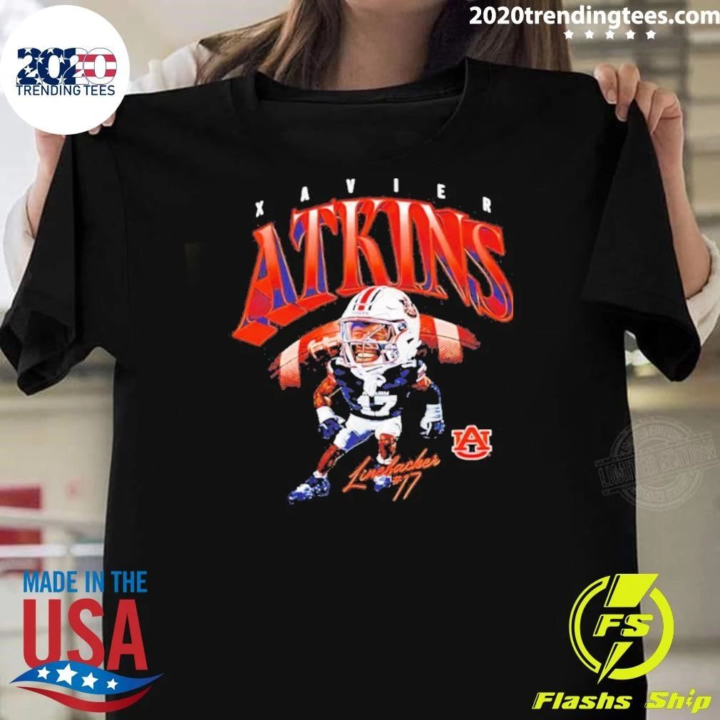 Xavier Atkins Auburn Tigers Football Signature Caricature Shirt
