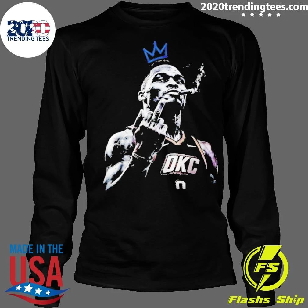 Russell Westbrook Oklahoma City Thunder Crown Middle Finger Shirt