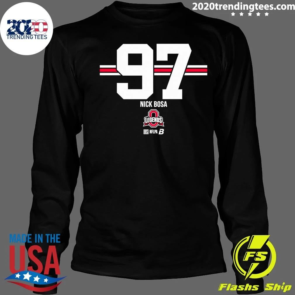Ohio State Football Nick Bosa 97 Stripe Shirt