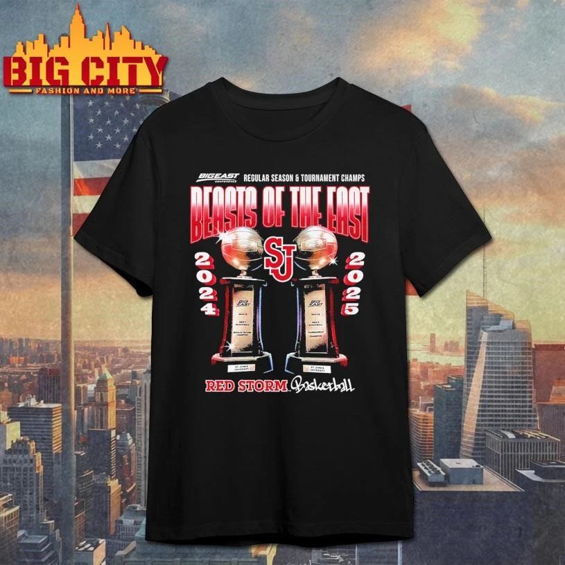 St. John’s Red Storm NCAA 2026 Men’s Basketball Regular Season x Tournament Champions Combo Graphic Shirt