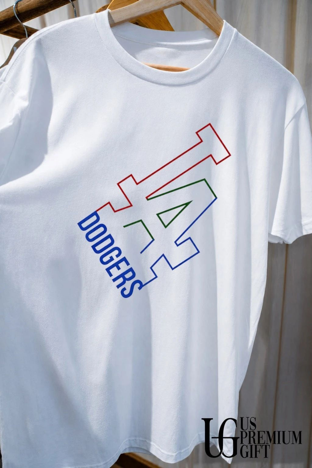 White Collar Los Angeles Dodgers logo shirt