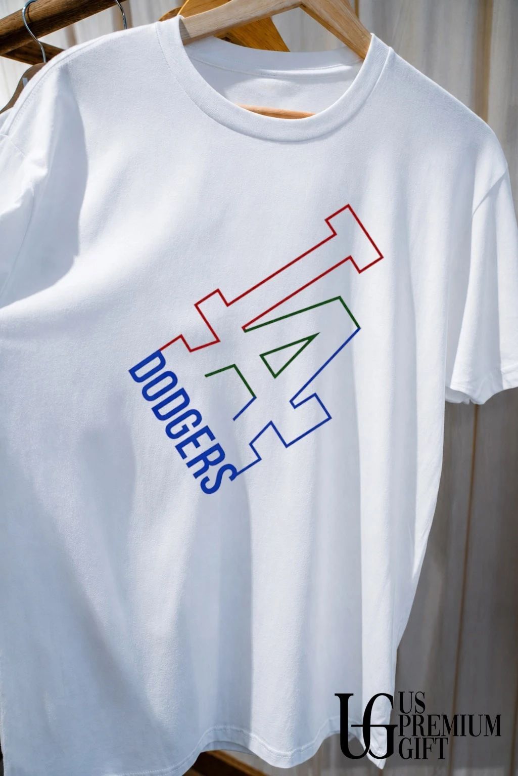 White Collar Los Angeles Dodgers logo shirt