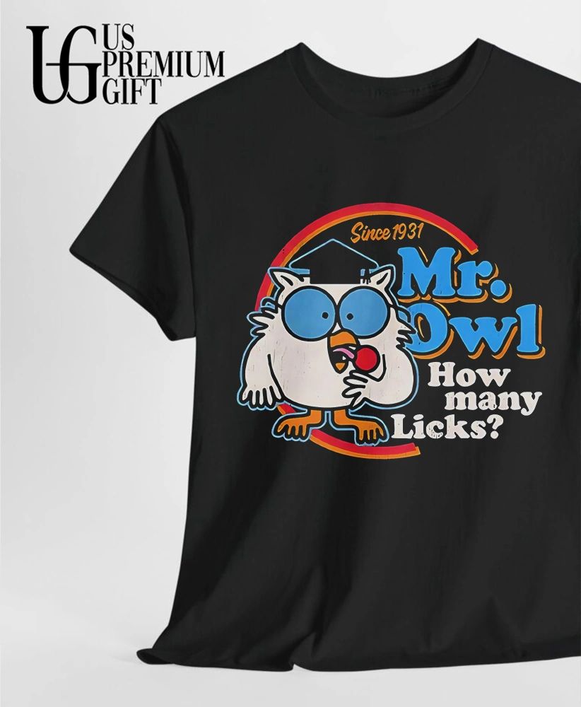 Mr Owl How Many Licks Retro cartoon shirt