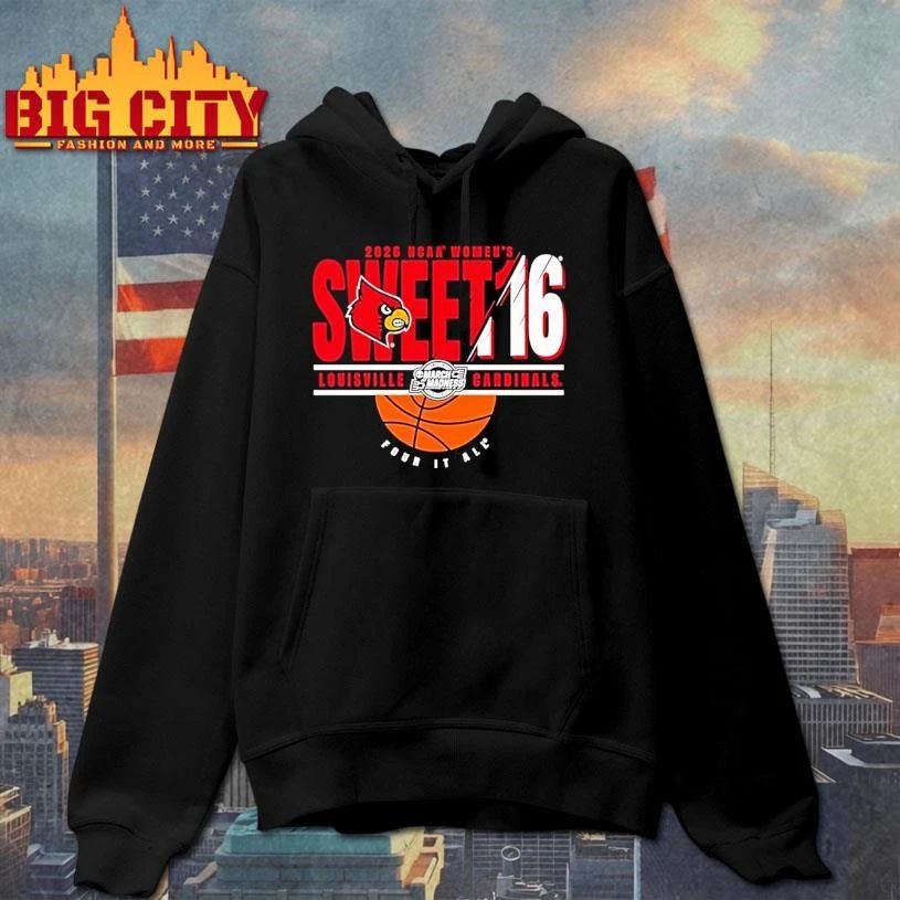 Louisville Cardinals Sweet 16 2026 Womens March Madness College Shirt