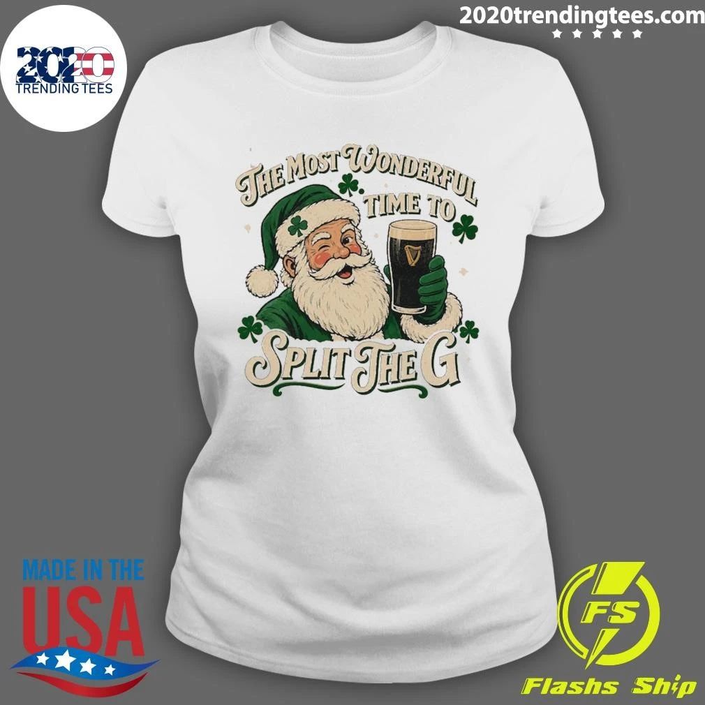 Santa Splitting The Most Wonderful Time To Split The G Irish Christmas Shirt