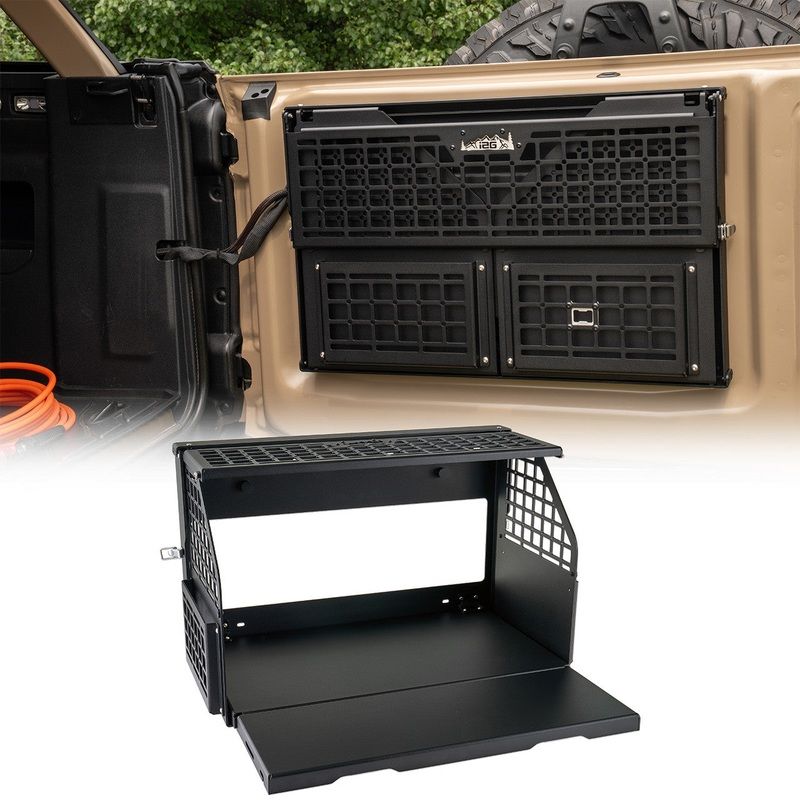 IAG Offroad Tailgate Table for Ford Bronco (2021-2026) Multilevel Aluminum IAG-ACC-F1082