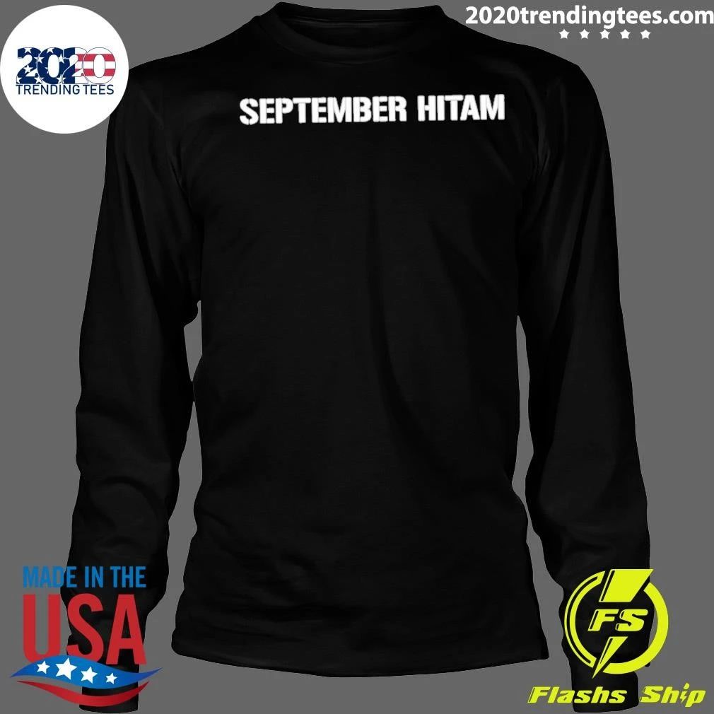 September Hitam Text Shirt