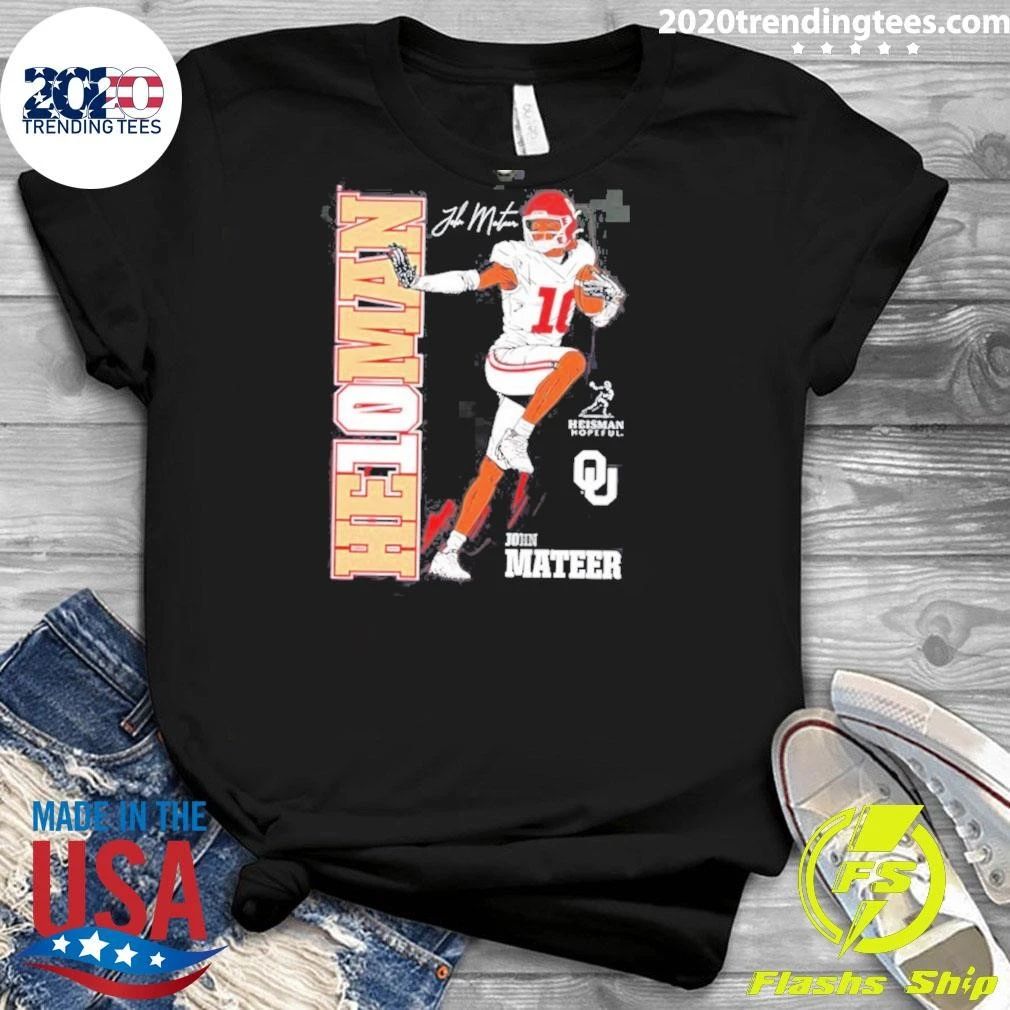John Mateer Oklahoma Sooners Heisman Stance Signature Shirt