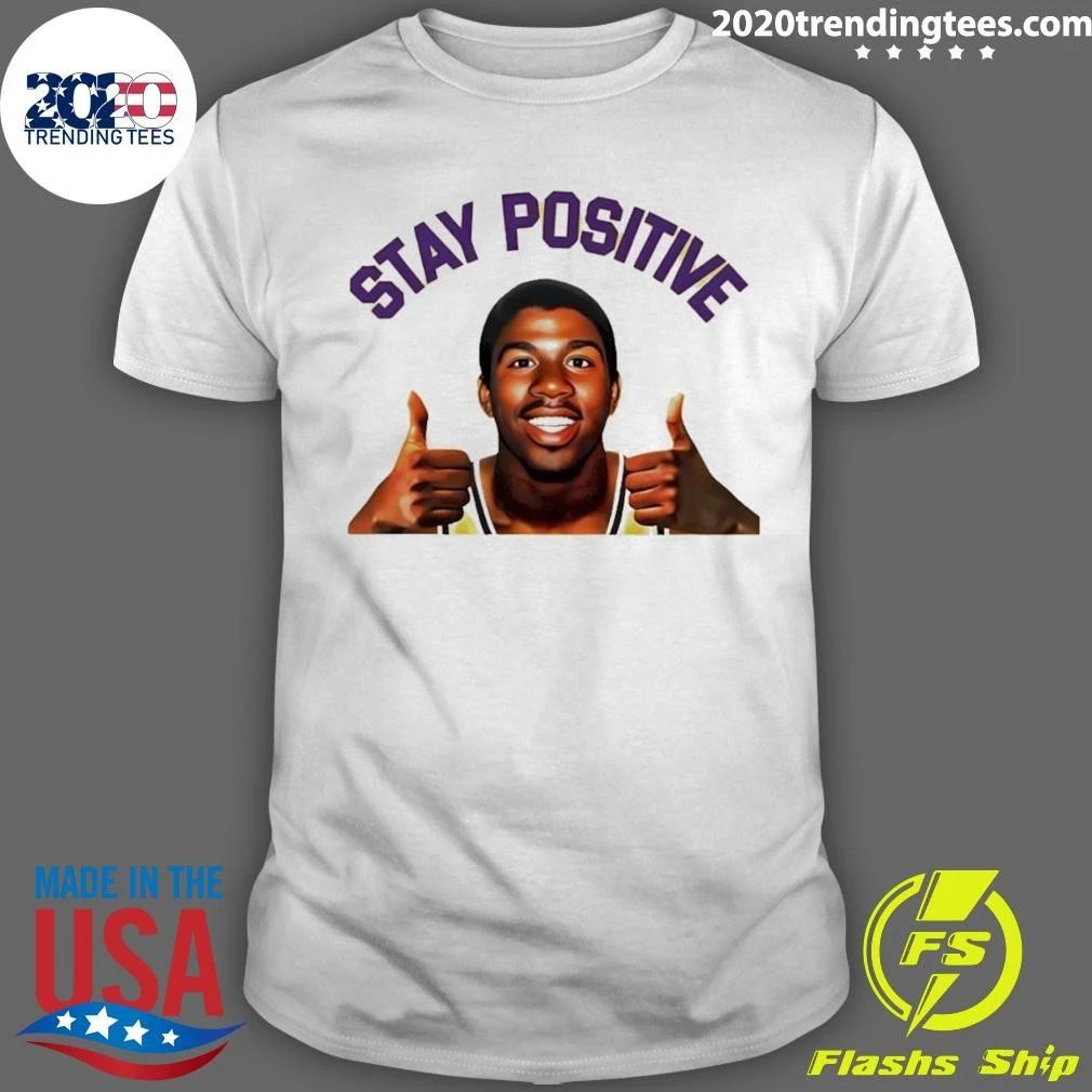 Magic Johnson Stay Positive Basketball Shirt