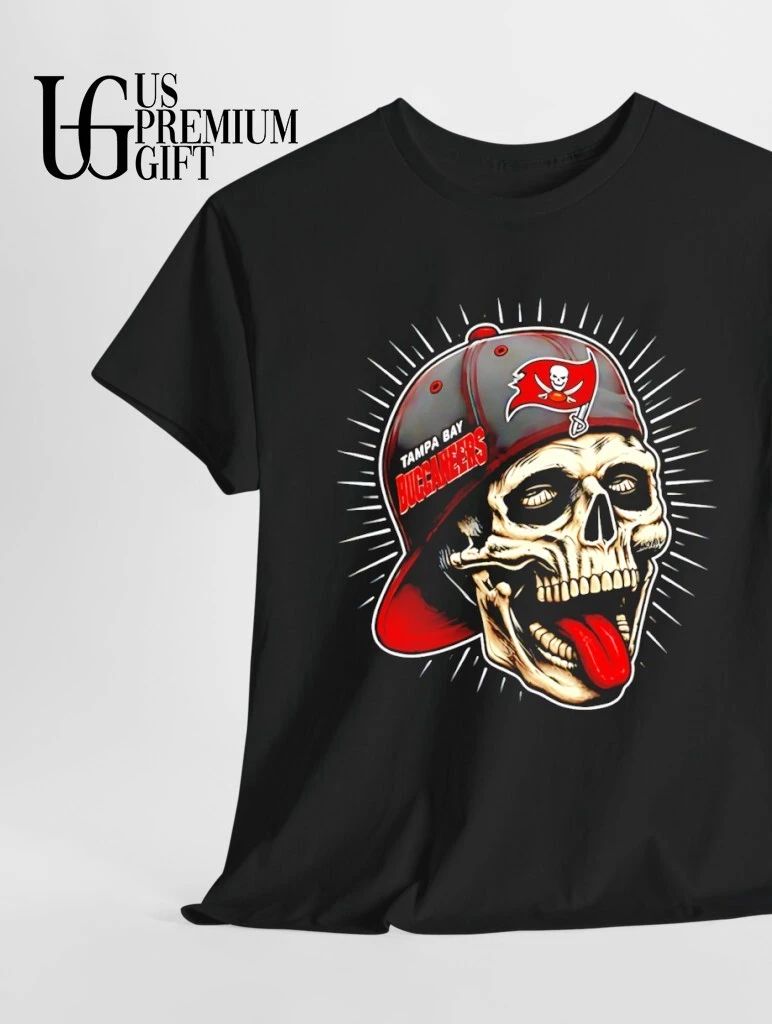 Skull Tampa Bay Buccaneers tongue out hat shirt