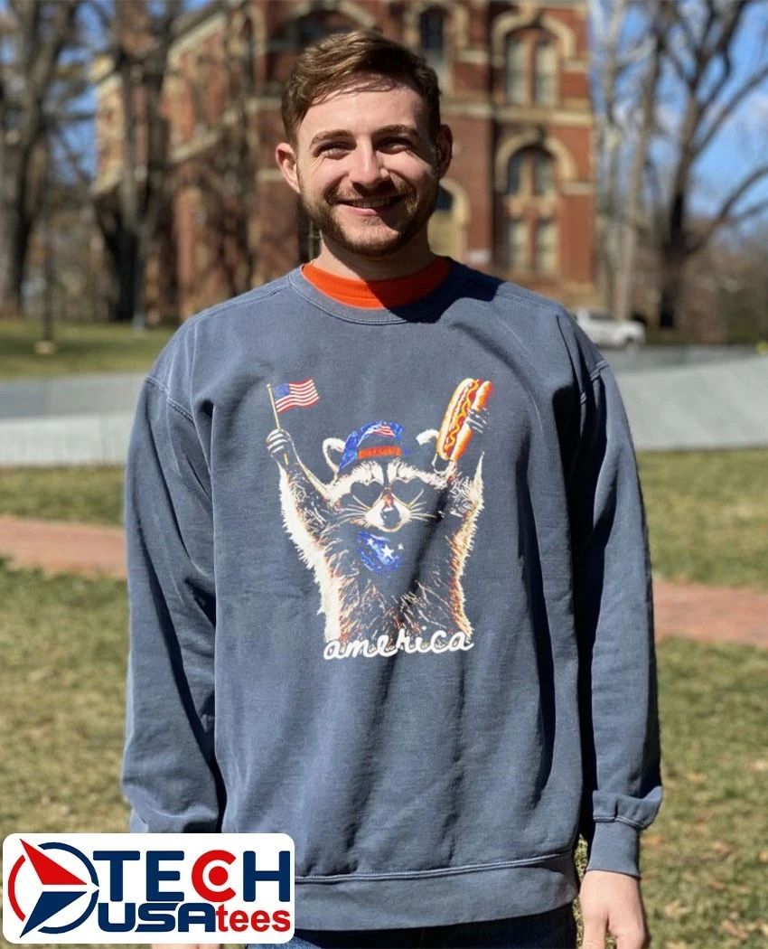 America 4th Of July Raccoon Hot Dog shirt