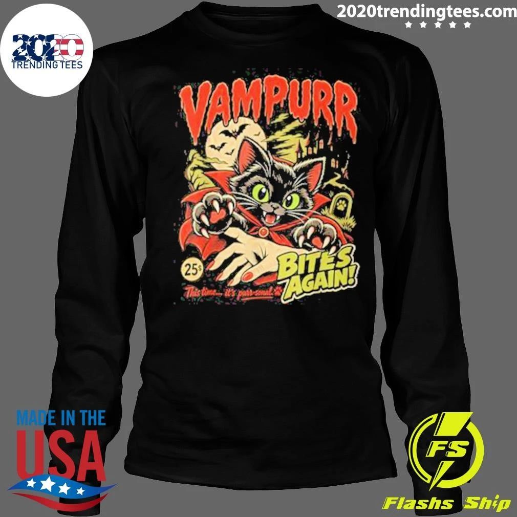 Cat Halloween Vampurr Bites Again Shirt