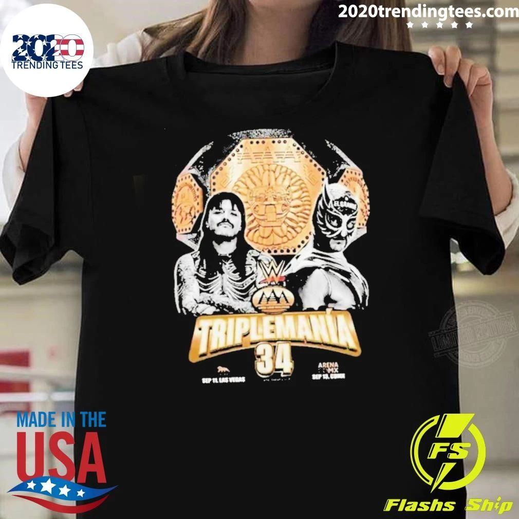 Triplemania 34 Lucha Libre Worldwide Event Poster Shirt