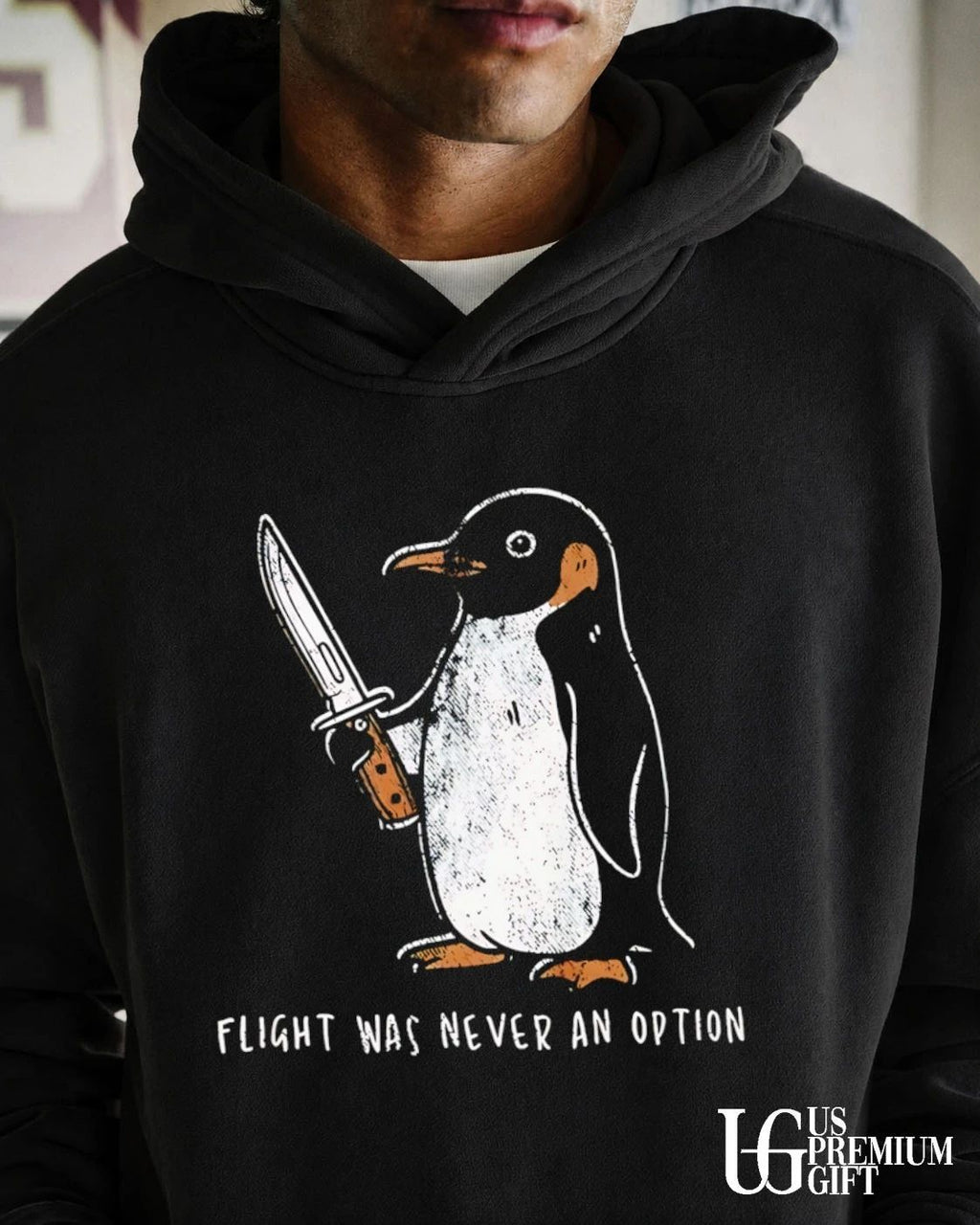 Flight was never an option Penguin knife shirt