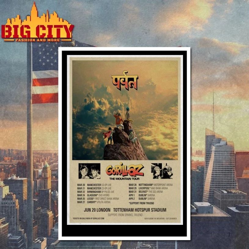 Gorillaz Tour March 2026 Poster T-shirt