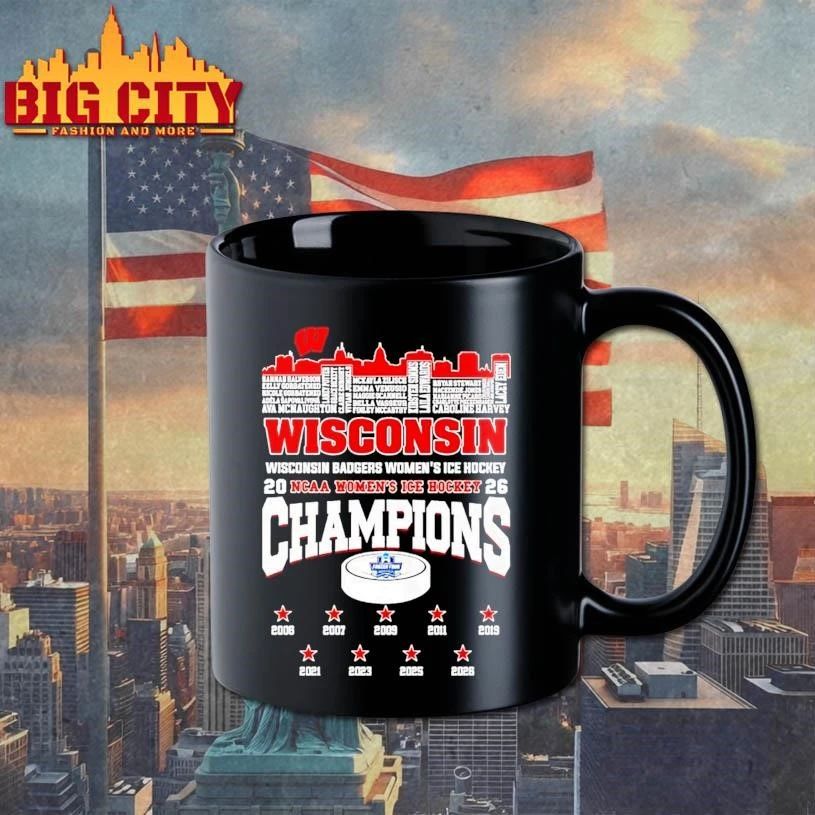 Wisconsin Badgers Womens Ice Hockey 2026 Champions Skyline City Shirt
