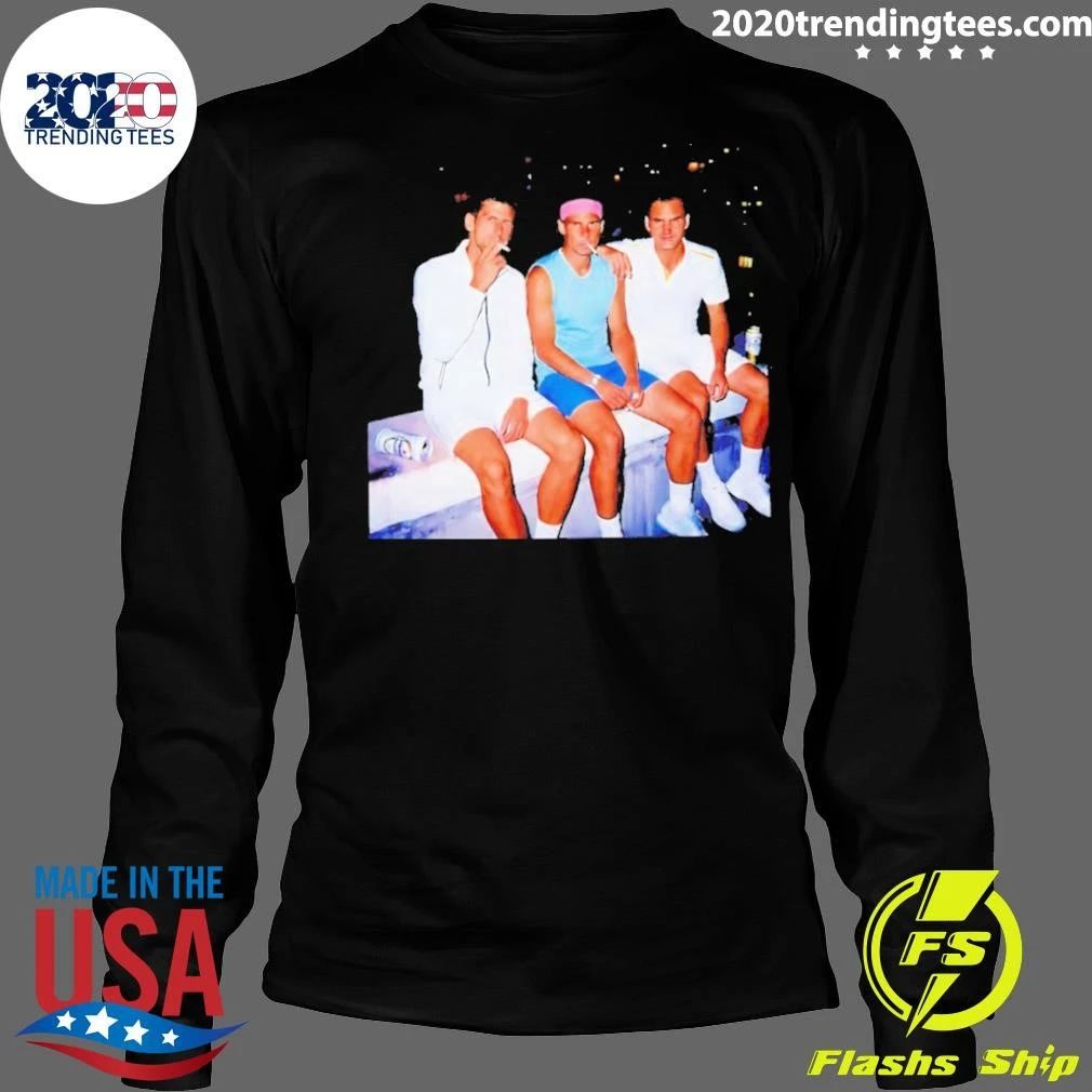 Djokovic And Nadal & Federer Smoking Graphic Shirt