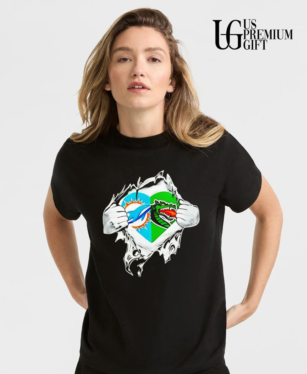 Miami Dolphins and UAB Blazers heart inside me shirt
