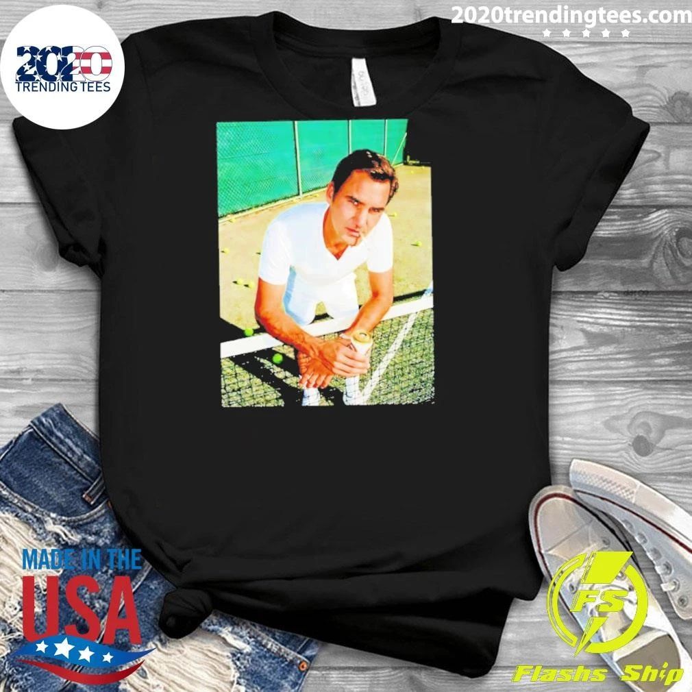 Roger Federer Tennis Player Smoking Beer Photo Shirt