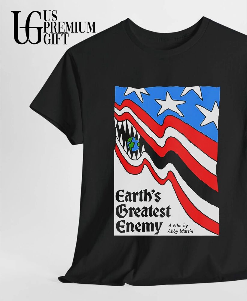 Abby Martin Earth’s Greatest Enemy flag shirt