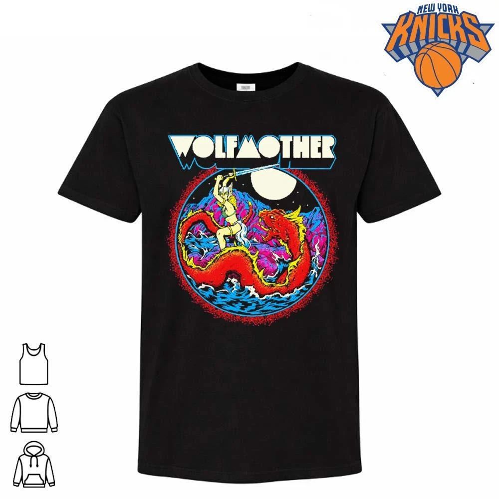 Wolfmother Valkyrie Warrior Sword Fight Giant Sea Monster Dragon Rock Band Shirt
