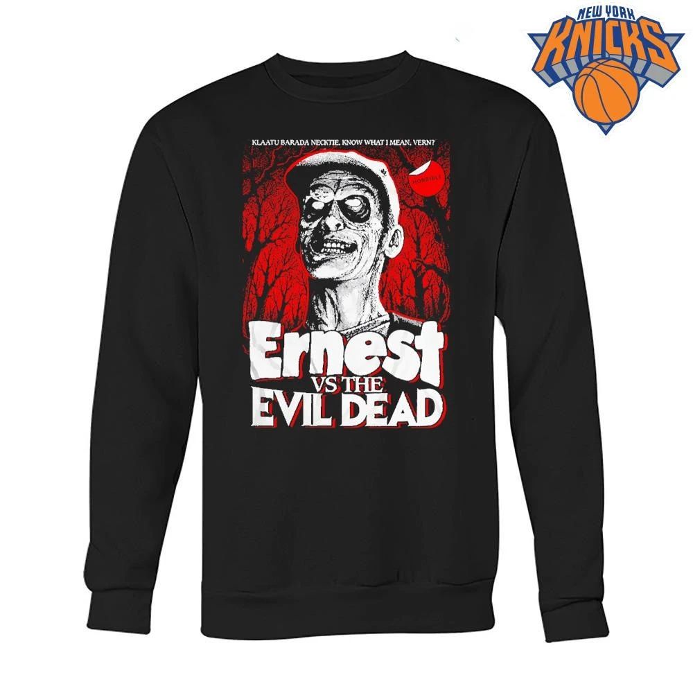 Ernest P Worrell Vs The Evil Dead Klaatu Barada Necktie Horrible Mashup shirt