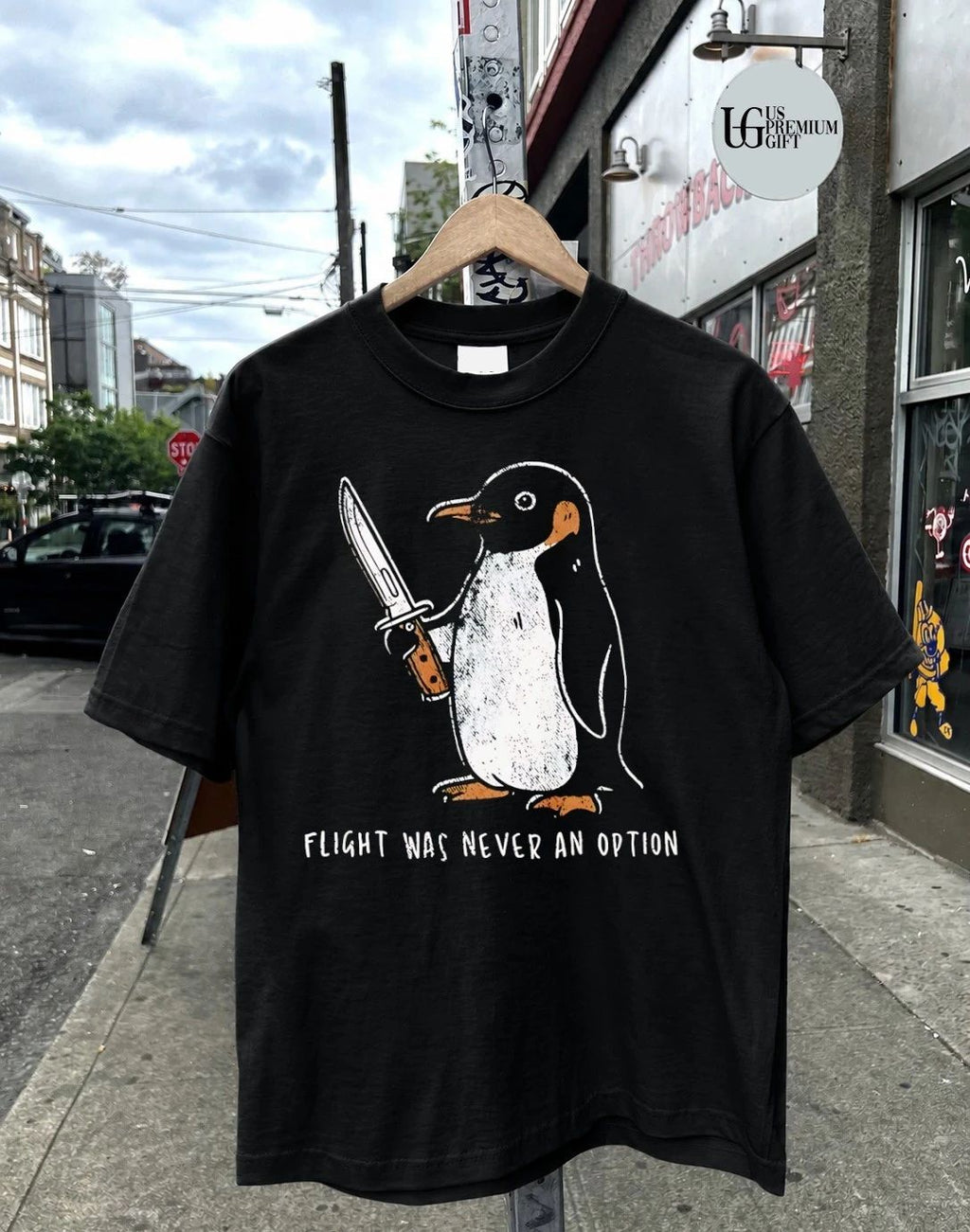 Flight was never an option Penguin knife shirt
