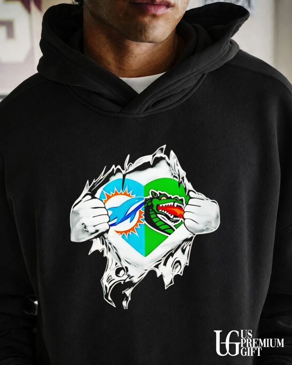 Miami Dolphins and UAB Blazers heart inside me shirt