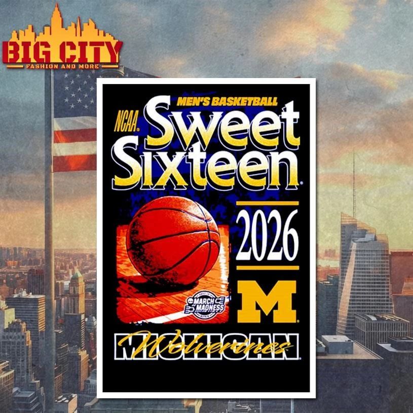 Michigan Wolverines Something Inked 2026 NCAA March Madness Sweet 16 College Basketball Shirt