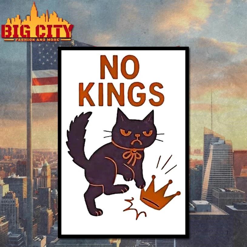 No Kings In America Black Cat Anti-Trump Shirt