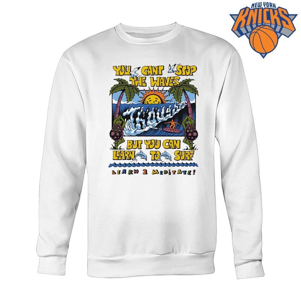 Retro Surf Meditation Motivation Cant Stop The Waves Learn To Surf Shirt